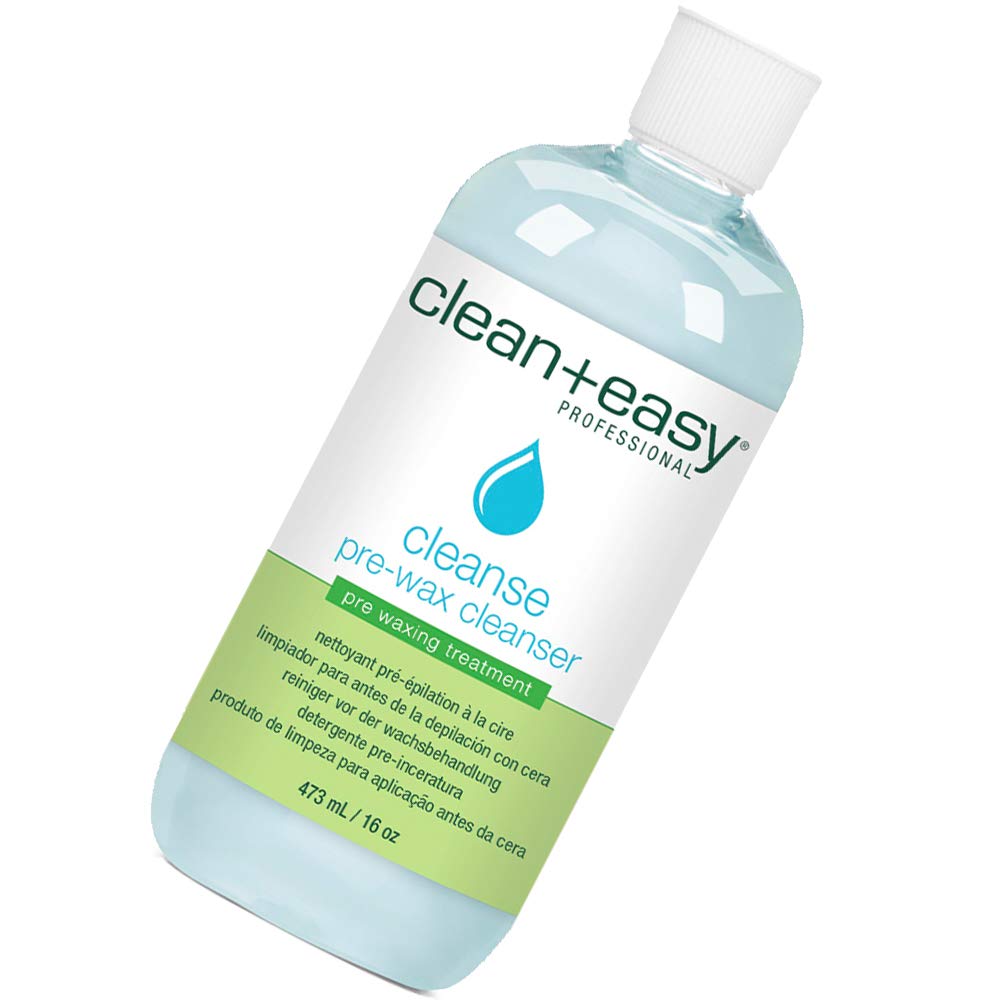 Clean + Easy Cleanse- Pre Wax Cleanser Removes Any Traces Of Oils and Make-up Before Hair Removal Essential Pre-Treatment for Effective Waxing 16 oz